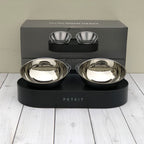 Adjustable Stainless Steel Pet Dog Cat Double Bowls Anti-Slip