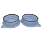 Portable Silicone Double Dog Food Bowls Foldable Non-Slip Cat Bowl